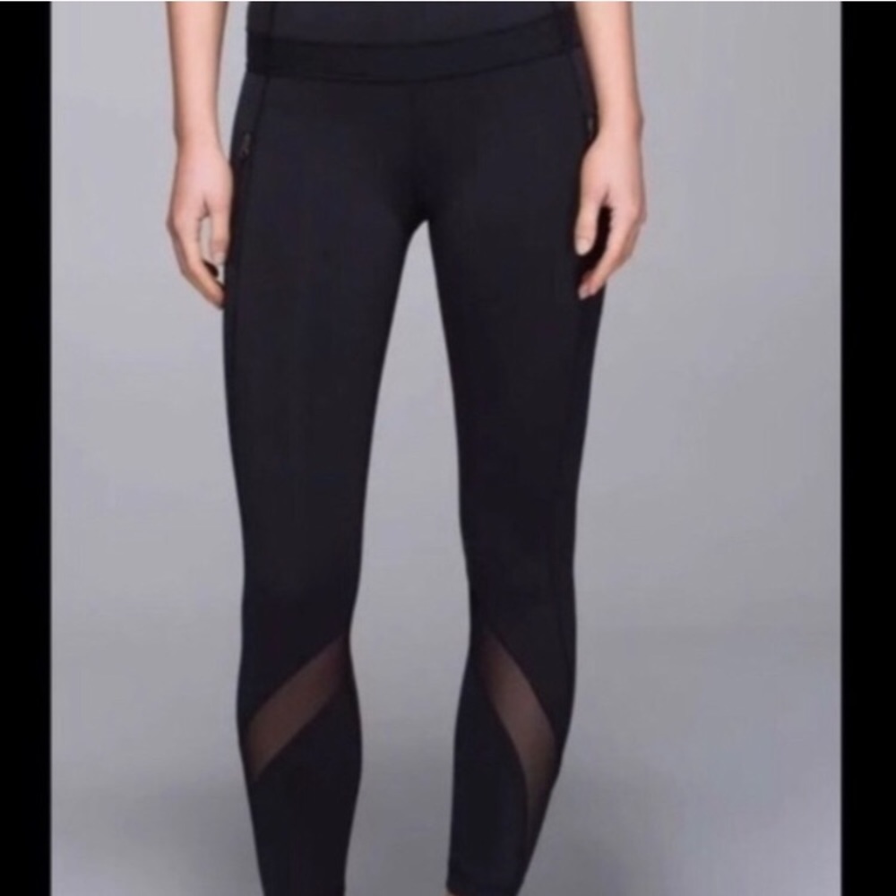 Lululemon inspire tight II mesh black size 4